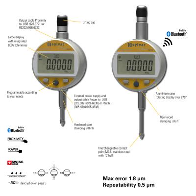SYLVAC Digital mätklocka S_Dial WORK NANO 12,5 x 0,0001 mm IP54 (805.6306) BT